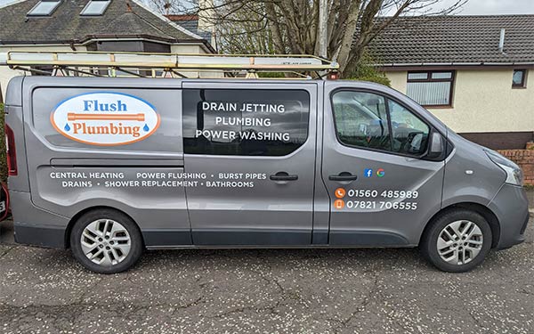 Flush Plumbing and Drainage Van - side view